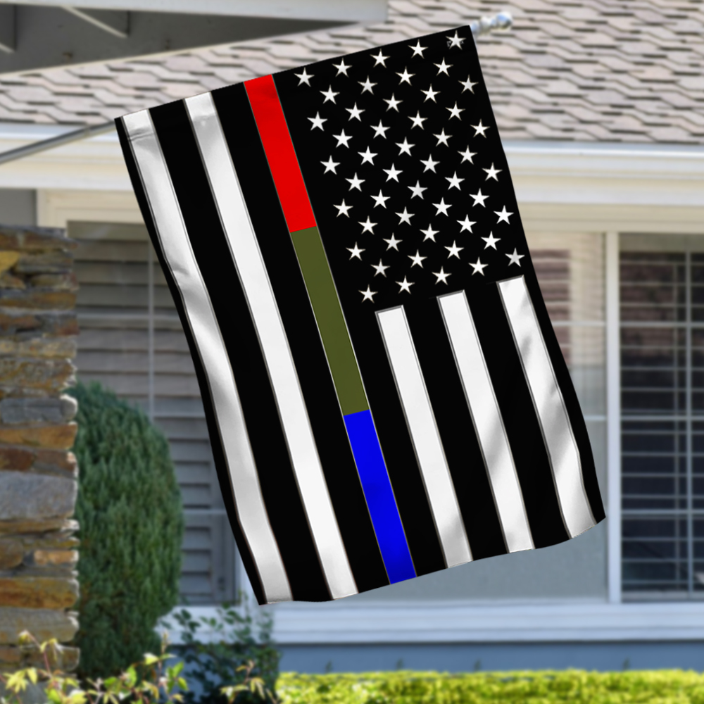  Police Military and Fire Thin Line American Flag