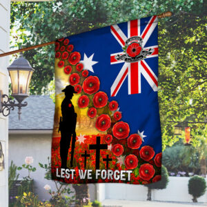 Veteran, Lest We Forget, Remembrance Poppy Australian Flag TPT45F