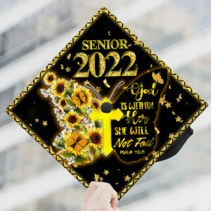 Graduation Cap God is Within Her  She Will Not Fail BNN43GC