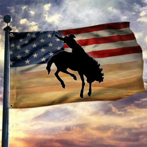 Cowboy Flag American Cowboy Horse Grommet Flag QTR51GF