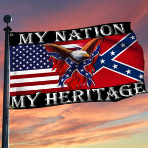 My Nation, My Heritage Confederate American Grommet Flag THB3825GFv1