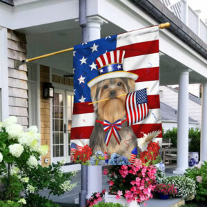 Yorkie. Yorkshire Terrier. Happy 4th Of July American US Flag TPT75F