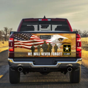 U.S. Army Veteran. We Will Never Forget Truck Tailgate Decal Sticker Wrap THB3851TD