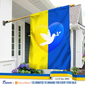 Ukrainian Flag Peace Ukraine Dove Flag QTR04F