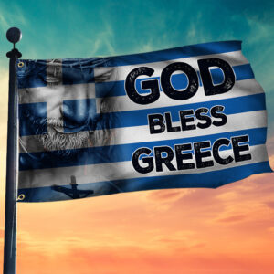 Greek Grommet Flag God Bless Greece BNN605GF