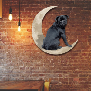 Dog On The Moon Hanging Metal Sign QNK879MSpz2