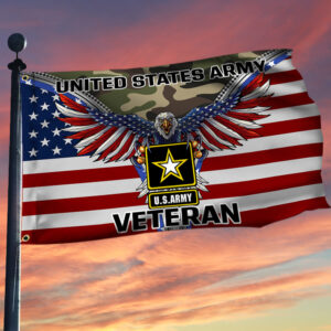 US Army Grommet Flag Veteran American Eagle BNN27GF