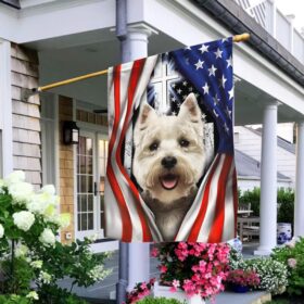 Westie Flag West Highland White Terrier Dog Lover American Flag QTR60Fv1