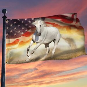White Horse American Grommet Flag Patriotic BNN94GF