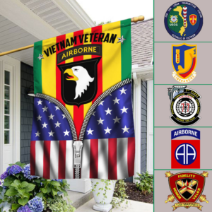 Vietnam Veteran Flag Personalized Custom Rank Vietnam Veteran Flag QTR166FCT