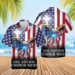 One Nation Under God American Eagle Hawaiian Shirt THB3602HWv2