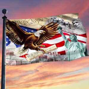 Happy 4th Of July. American Patriot. We The People American Eagle Flag TPT158GF