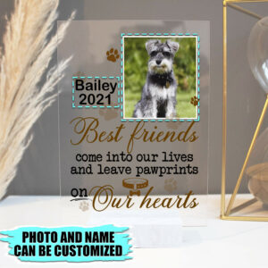 Personalized Acrylic Sign Best Friends Come Into Our Lives And Leave Pawprints On Our Hearts Pet Loss Acrylic Sign QTR115ASCT