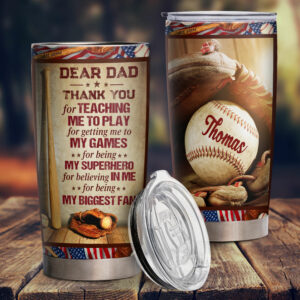 Personalized Thank You Dad Baseball Father's Day 20oz Tumbler TQN121TUCT