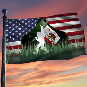 Bigfoot Sasquatch California American Flag TPT110GFv1