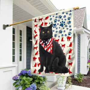 Black Cat American Flag 4th Of July Independence Day QNN133Fv2