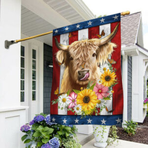 America Highland Cow Flag Natural Scenery LNT183F