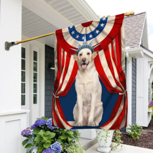 Yellow Labardor Retriever Flag Happy Independence Day For 4th Of July BNN118Fv1