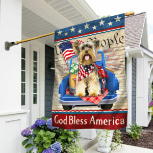 Yorkshire Terrier Flag Independence Day Yorkie Patriot American Flag QTR198F