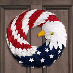 FLAGWIX  American Eagle Patriotic Wreath Memorial Day Veteran Day 4th of July Independence Day Decoration