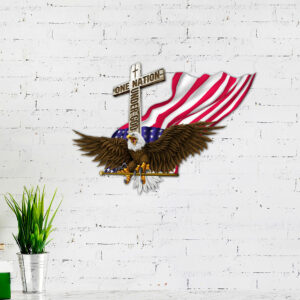 American Eagle Metal Sign One Nation Under God BNN135MSv2