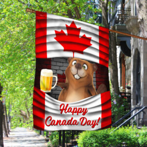 Canadian Flag Happy Beaver. Happy Canada Day BNN233F