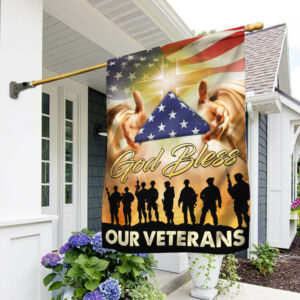 Veteran Flag God Bless Our Veterans BNN210F