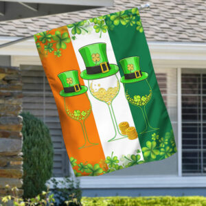 Three Wine Glass St Patrick's Day Flag TQN256F