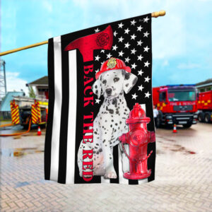 Firefighter Dalmatian Fire Dog Flag Back The Red LNT484F