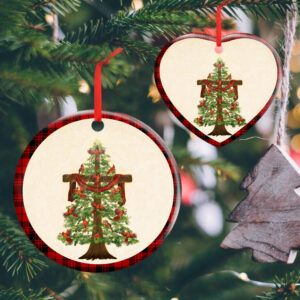 Christmas Ornament Christmas Begins With Christ Christmas Tree Cross Cardinal TQN536O