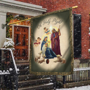 Christmas Flag Oh Holy Night Nativity Scene Jesus Is Born TQN502F