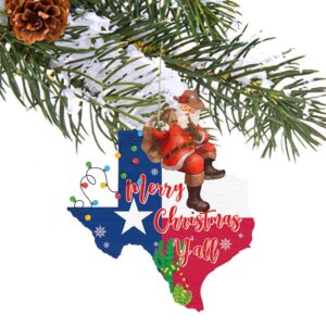 Texas Christmas Custom - Shaped Ornament Merry Christmas Y'all LNT579O