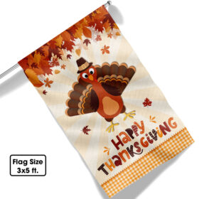 Happy Thanksgiving Turkey Flag TQN564F