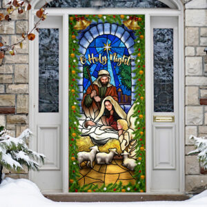 Jesus Is Born O Holy Night Nativity of Jesus Christmas Door Cover MLN666D