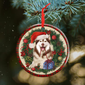 Husky Ceramic Ornament Dog Lover Christmas Ornament QTR330Ov3