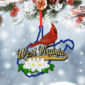 West Virginia Map Christmas Ornament TQN533O