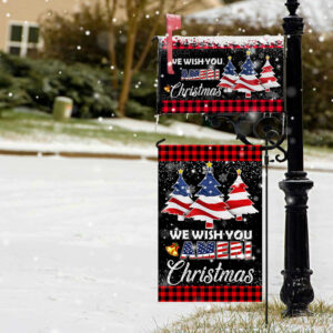 We Wish You Ameri Christmas Garden Flag & Mailbox Cover BNN591MF