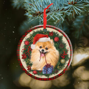 Pomeranian Ornament Dog Lover Christmas Ornament QTR321Ov10