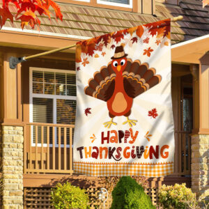 Happy Thanksgiving Turkey Flag TQN564F