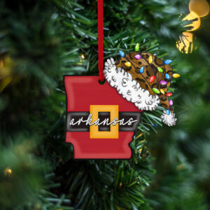 Arkansas Chirtsmas Custom - Shaped Ornament Merry Christmas LNT689O