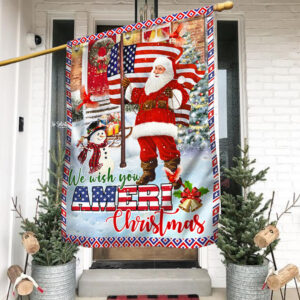 Santa Claus Flag We Wish You Ameri Christmas Flag MLN643F