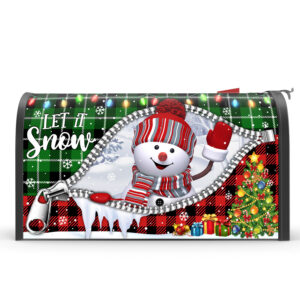 Snowman Let It Snow Merry Christmas Mailbox Cover Magnetic MLN655MB