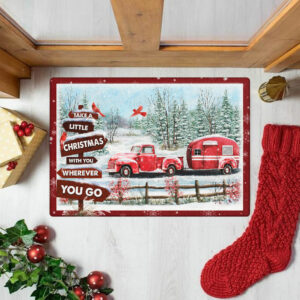 Camper Christmas Doormat Take A Little Christmas with You Wherever You Go LNT662DM