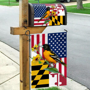 Maryland Garden Flag & Mailbox Cover Baltimore Oriole With Black-eyed Susan BNN326MF