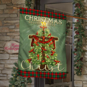 Christmas Begins With Christ Flag BNN568F