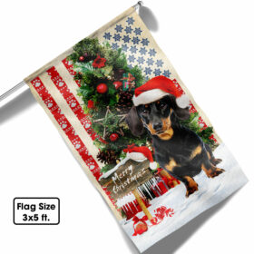 Dachshund Dog Christmas American Flag QNN556FV2