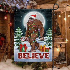Christmas Bigfoot Flag Believe LNT753F