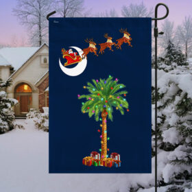 South Carolina Christmas Flag Santa Palmetto Tree LNT749F