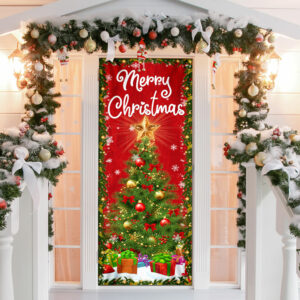 Merry Christmas Door Cover Christmas Tree Decor TQN584D