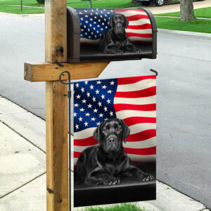 Black Labrador Retriever Dog American Garden Flag & Mailbox Cover QNN437MFv7